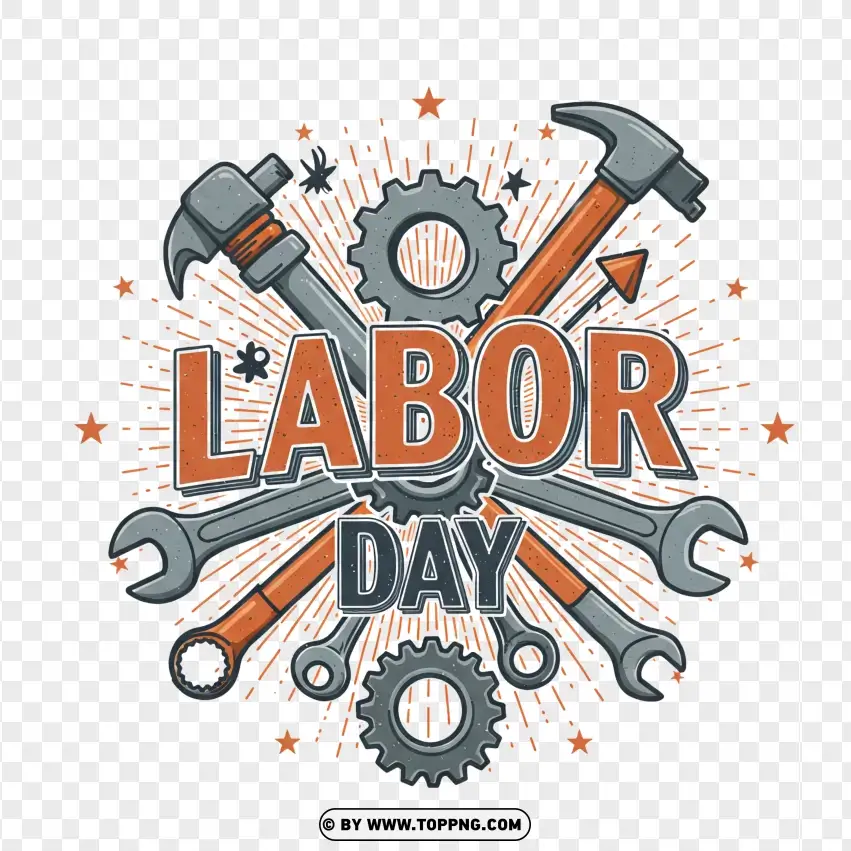 Labor Day Wrench And Gear Icon Design PNG Transparent Background