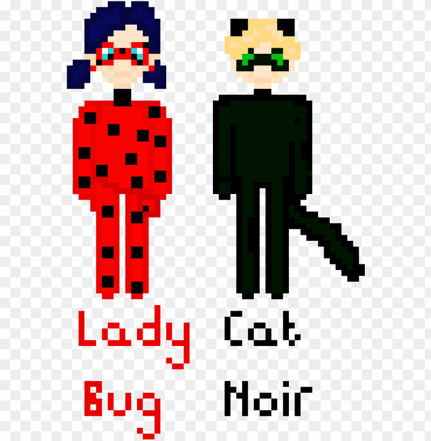 Lady Bug And Cat Noir From Miraculous Pixel Art Miraculous Png Image With Transparent Background Toppng