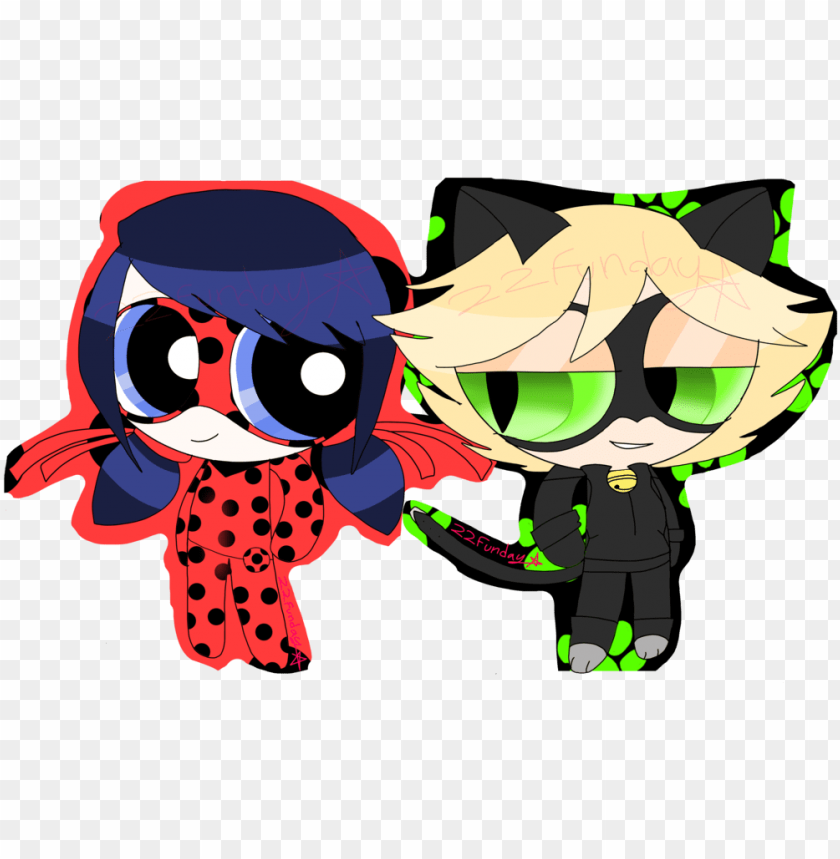 free PNG ladybug and cat noir by 22funday - miraculous: tales of ladybug & cat noir PNG image with transparent background PNG images transparent