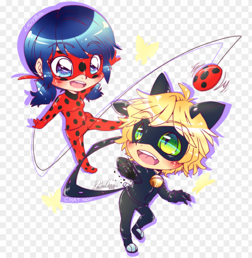 Ladybug And Cat Noir Lady Bug Y Cat Noir Para Dibujar Anime PNG Image With  Transparent Background | TOPpng