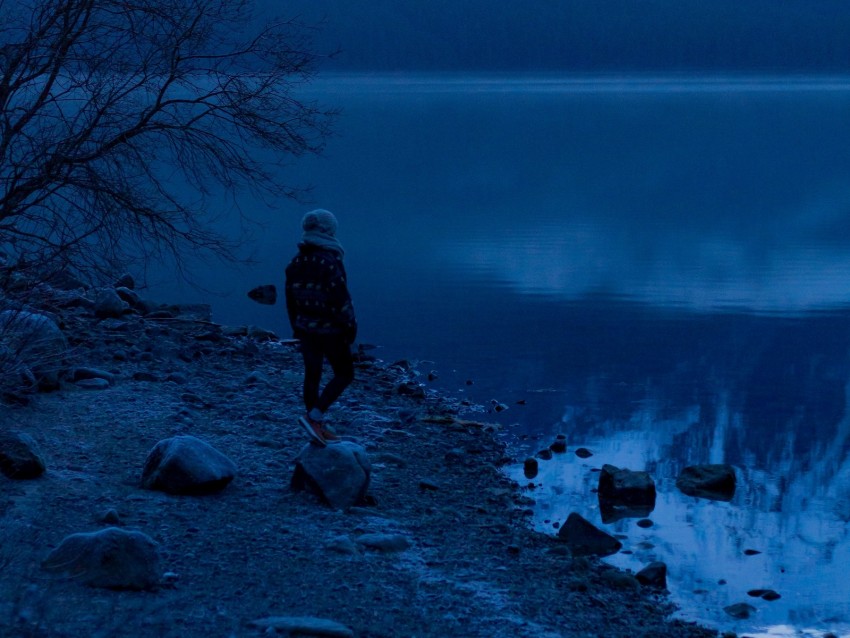 lake, loneliness, solitude, mountains, alaska