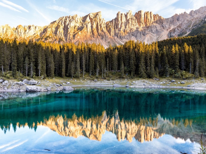 free PNG lake, mountains, trees, reflection, landscape, italy background PNG images transparent