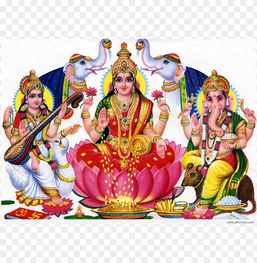 Lakshmi Devi With Elephants Png Image With Transparent Background Toppng