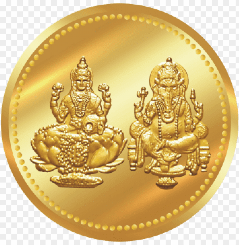 free PNG lakshmi gold coin coins - gold coin laxmi ganesh PNG image with transparent background PNG images transparent