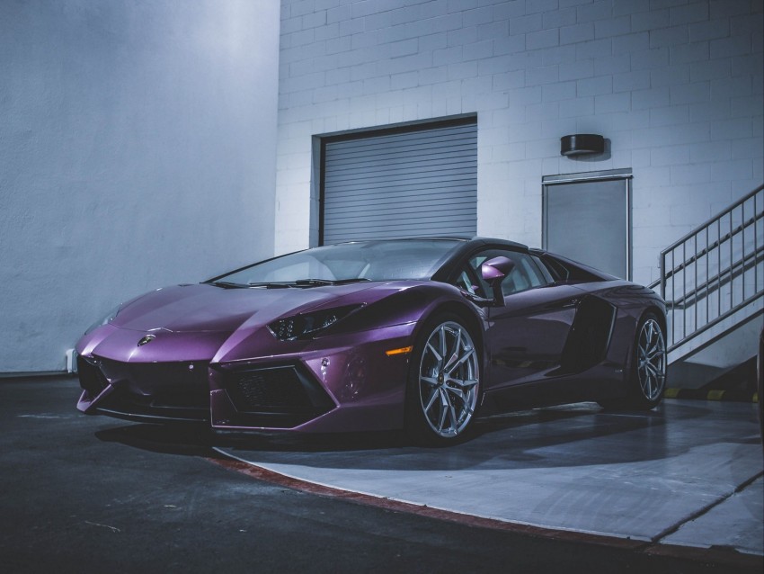 lamborghini, sports car, purple