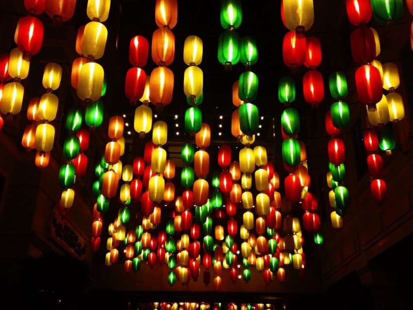 lamps, chandeliers, colorful, lighting, ceiling