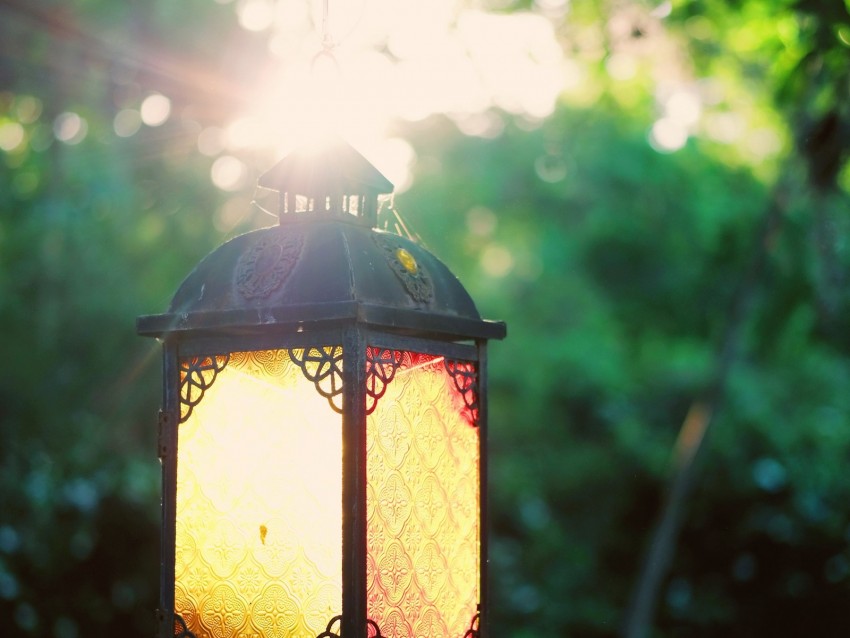 lantern, light, glow, sunlight
