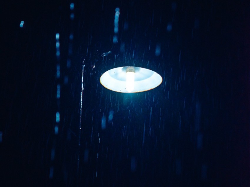 lantern, rain, night, light