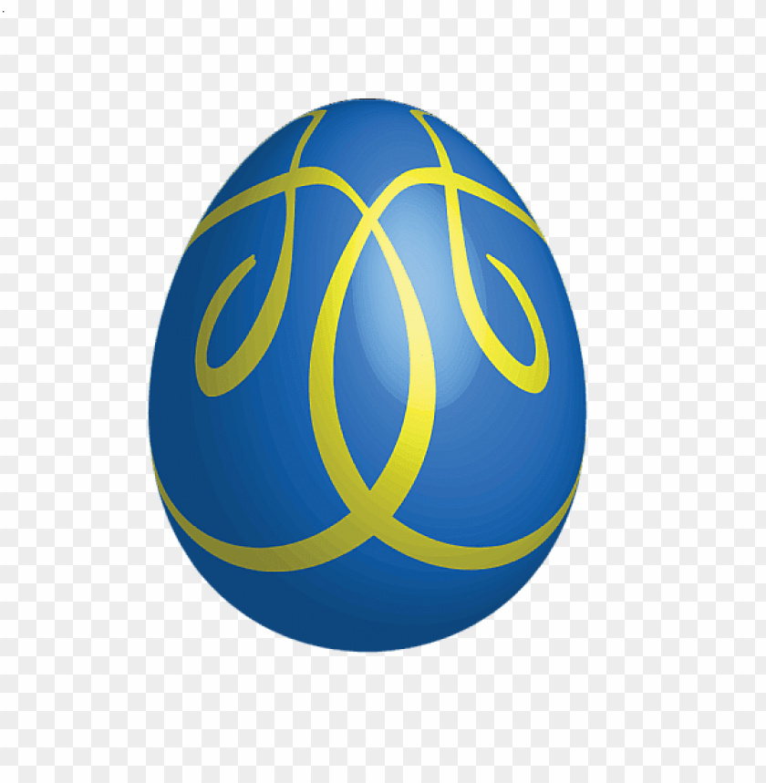 large blue easter egg with yellow ornaments png images background -  image ID is 49410