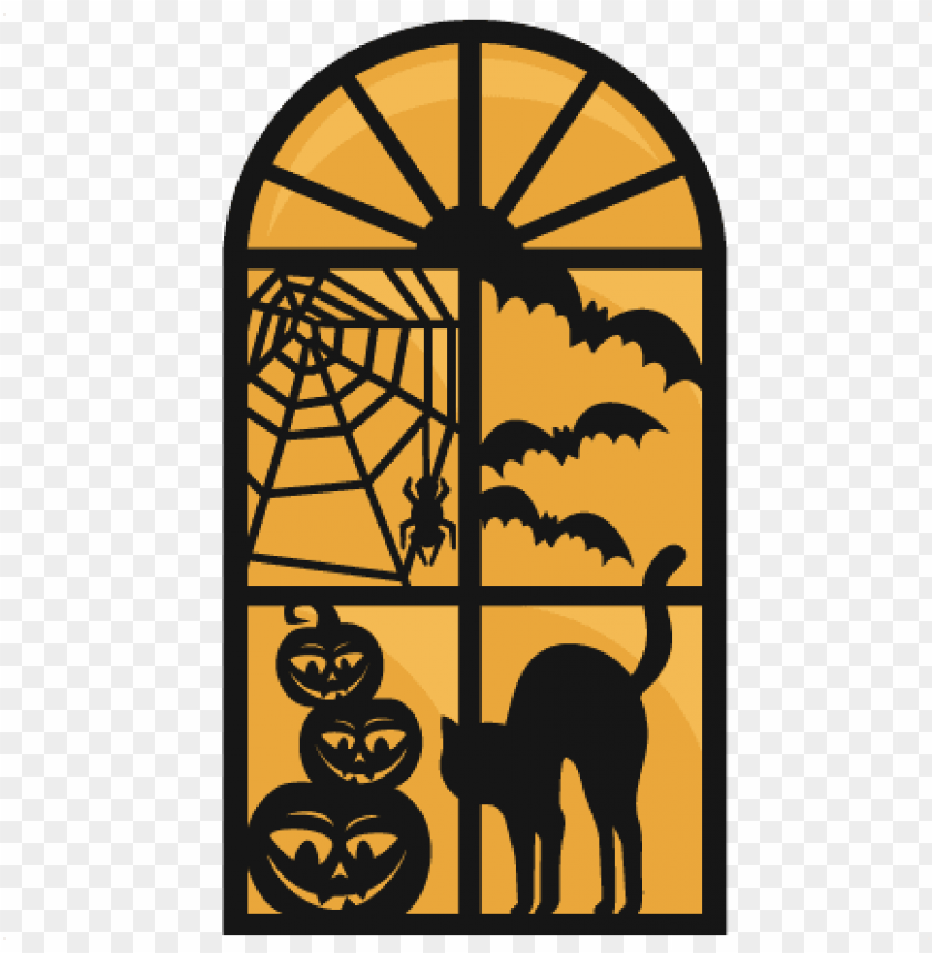 large, halloween, window