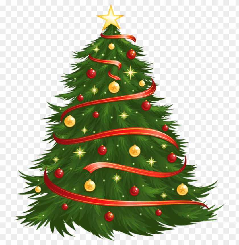 Large Size Transparent Decorated Christmas Tree PNG Images