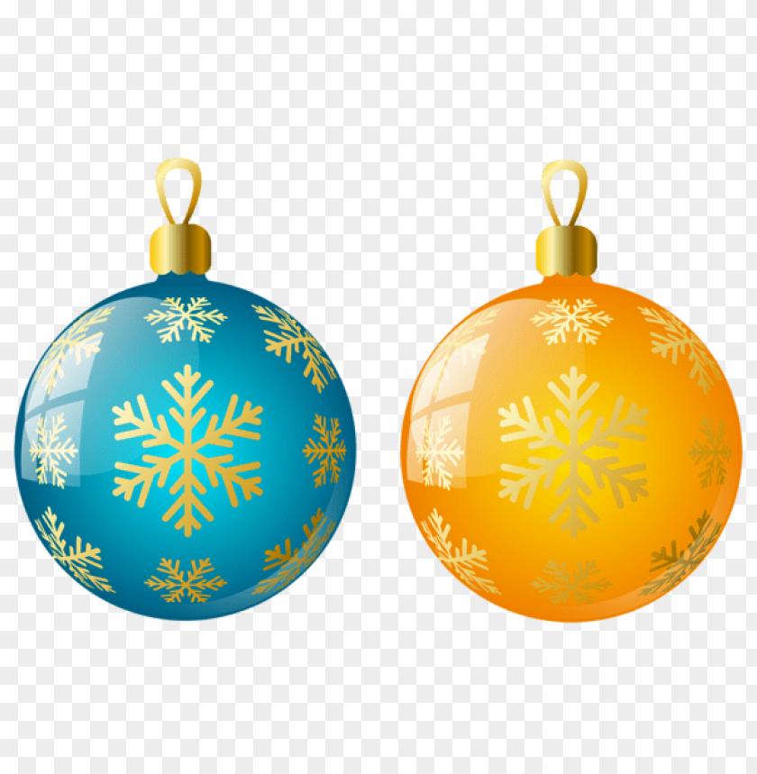 large size transparent yellow and blue christmas ball ornaments PNG Images 40275