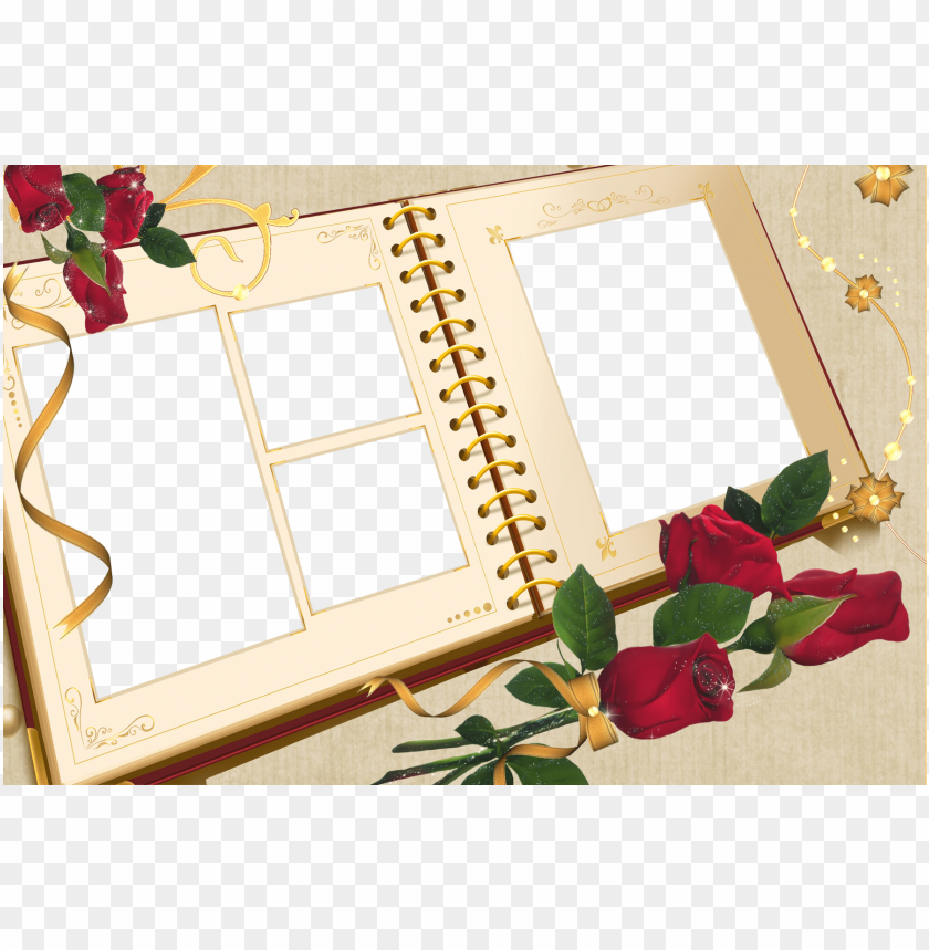 large transparent album frame with roses background best stock photos |  TOPpng