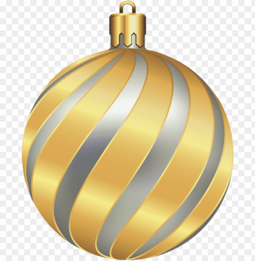 large transparent christmas gold and silver ball PNG Images 39651