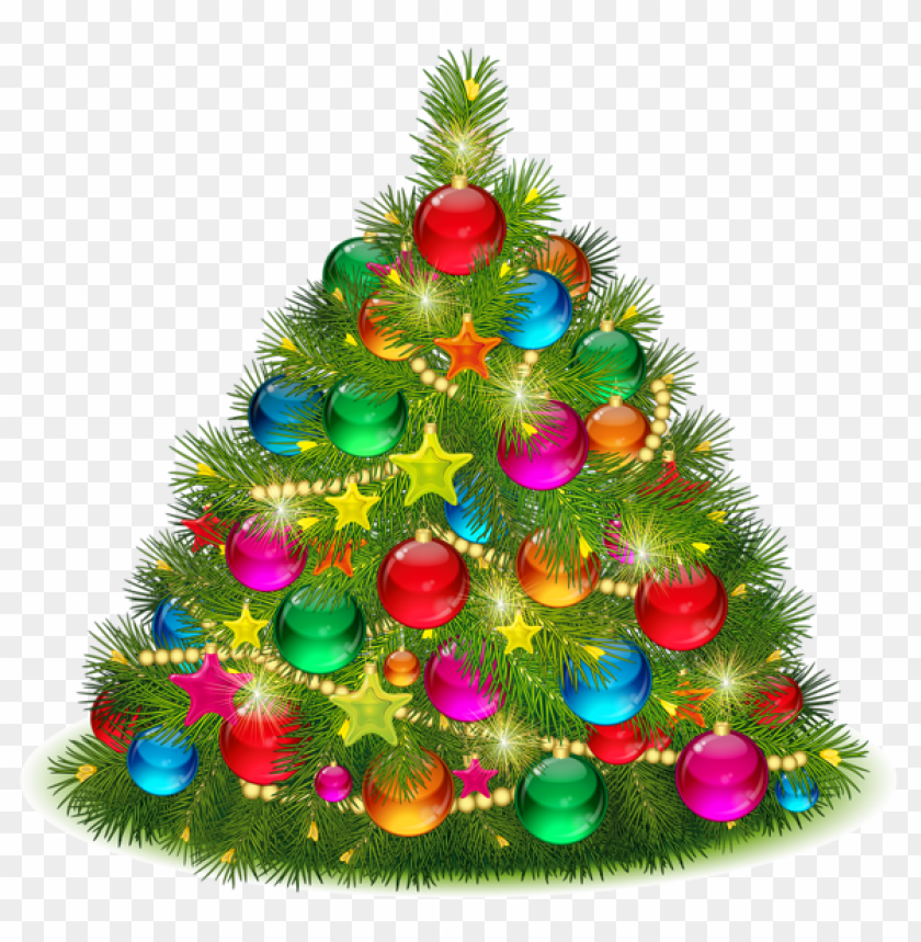 Large Transparent Decorated Christmas Tree PNG Images