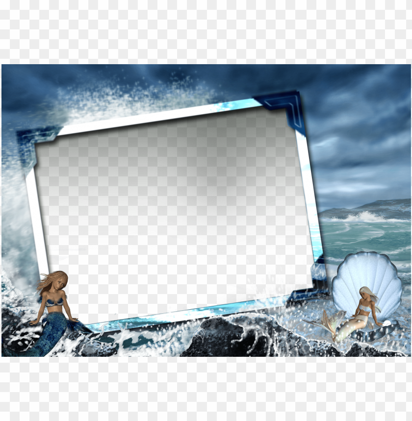 Download large transparent frame with mermaids png - Free PNG Images |  TOPpng