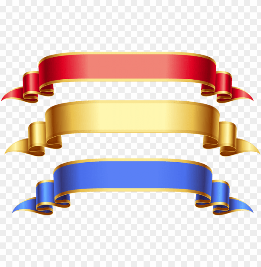 large transparent red gold blue banners