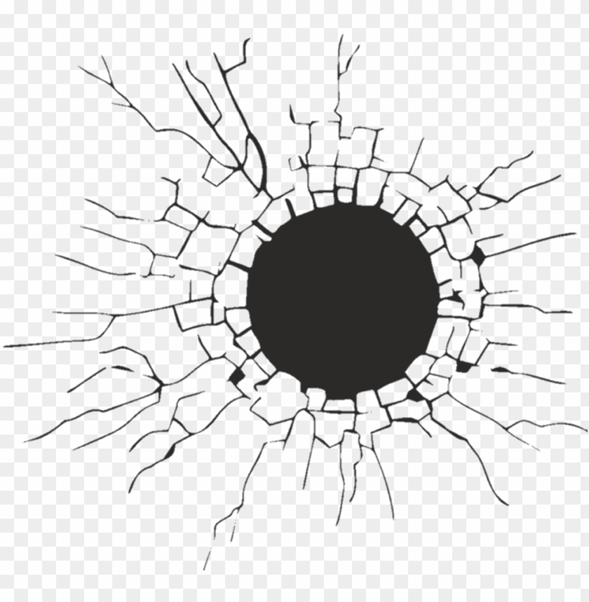 Lass Hole Cracked Cracking Cracks Ground Overlay Wall - Round Hole In Wall PNG Image With Transparent Background