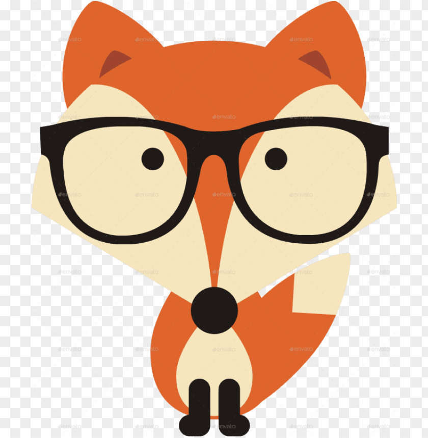 Lasses Clipart Fox Cartoon Fox With Glasses PNG Image With Transparent Background