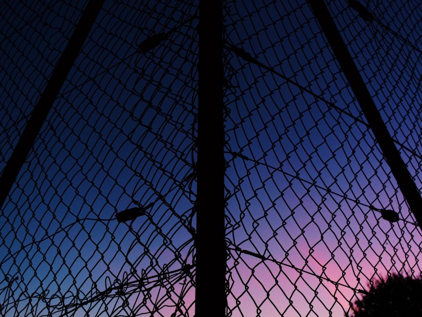 lattice, fence, mesh, sunset, sky