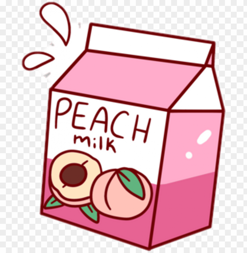 Leite Milk Kawaii Bebida Bebidas Tumblr Peach Peach