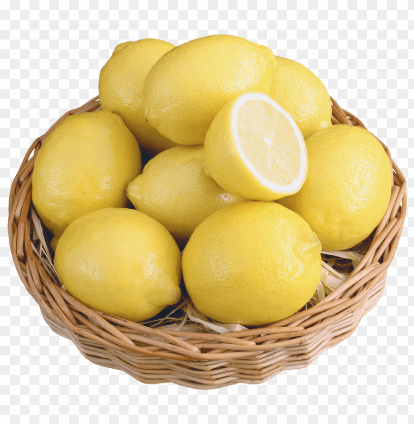 lemons in wicker bowl clipart png photo - 33430