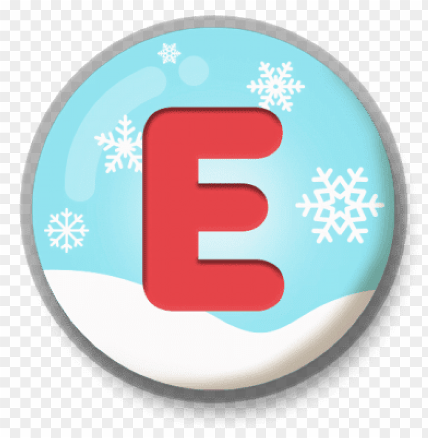 letter e snowy roundlet PNG transparent with Clear Background ID 118506