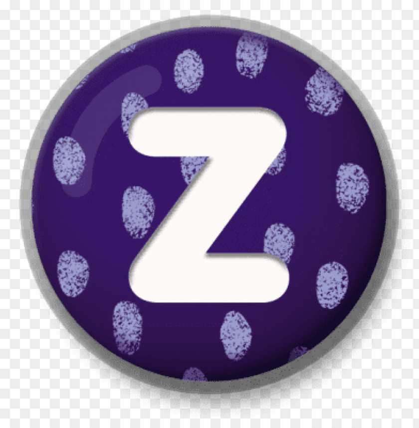 miscellaneous, letter roundlets, letter z purple roundlet, 
