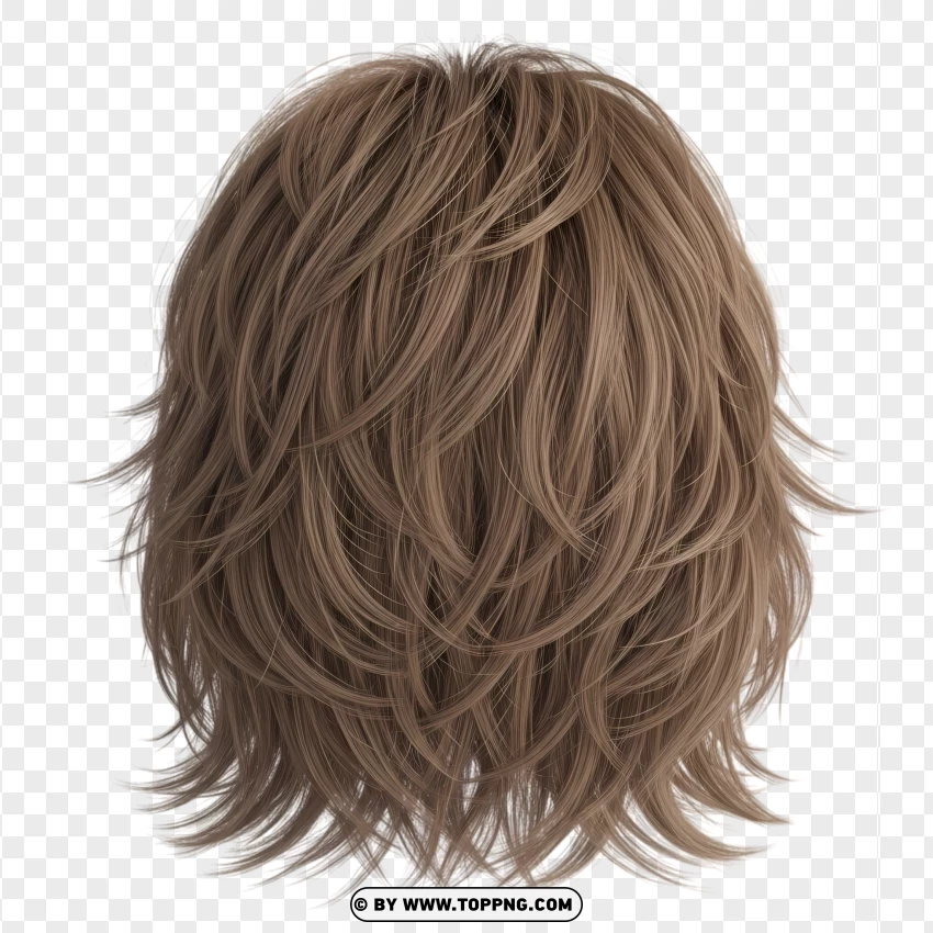 Light brown shaggy hair – medium length, textured