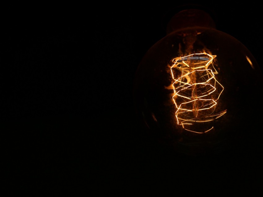 light bulb, electricity, spiral, dark