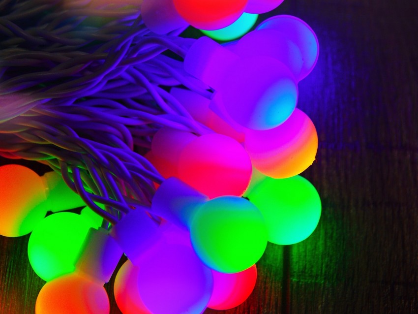 light bulbs, colorful, wires, illumination