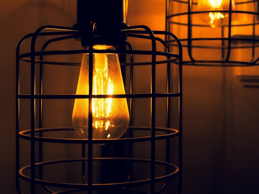 light bulbs, lanterns, light, electricity, dark