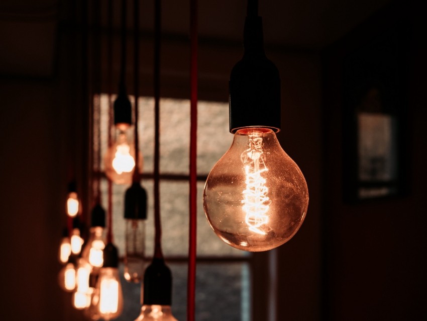 light bulbs, light, electricity, interior, loft