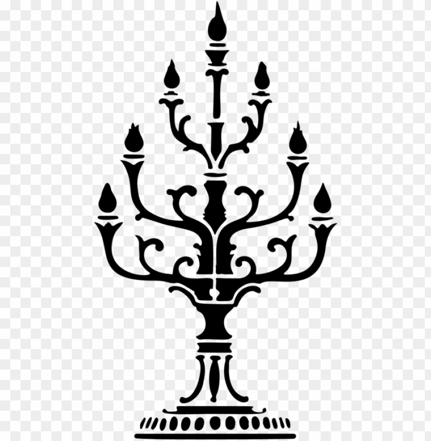 light candlestick silhouette candelabra candle holder black and white PNG transparent with Clear Background ID 247111