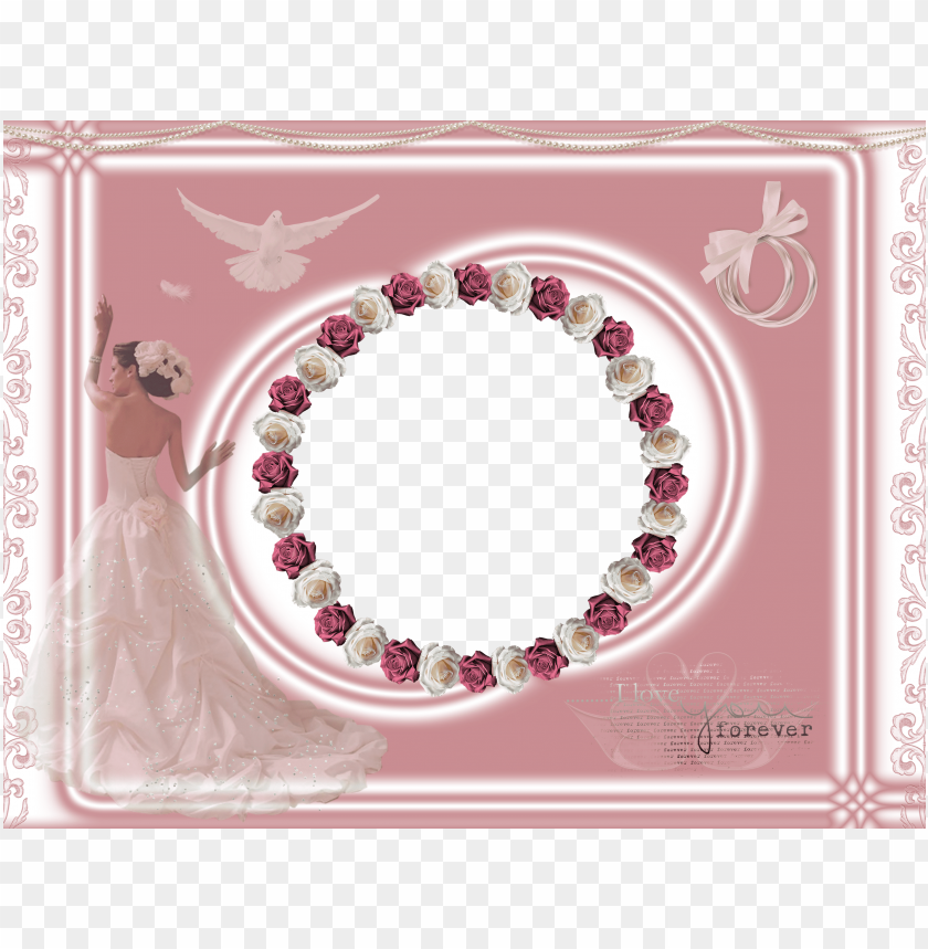 light pink wedding frame with roses background best stock photos | TOPpng