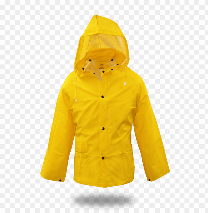 Lined Pvc Rain Jacket Yellow Raincoat Png Image With Transparent