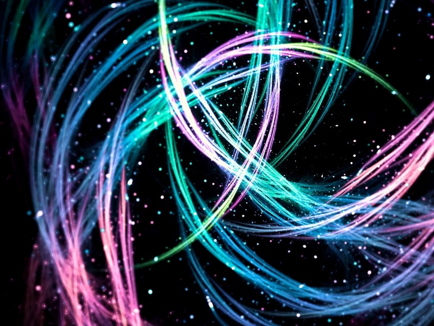 lines, sparks, glowing, bright, colorful, abstract, fractal