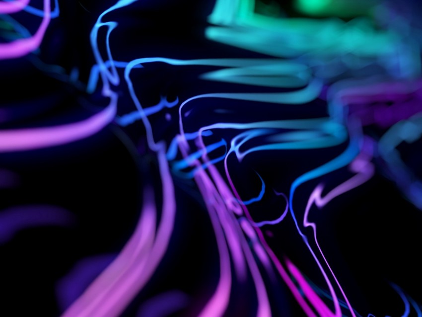 lines, wavy, colorful, glow, abstraction