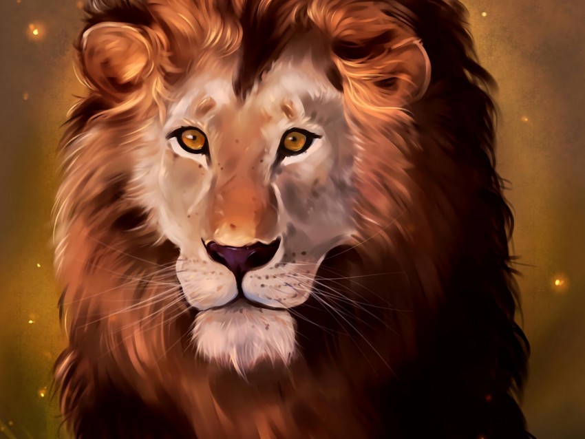 lion, art, predator, glance, king of beasts