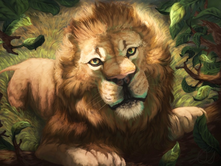lion, muzzle, art, drawing, predator, king of beasts