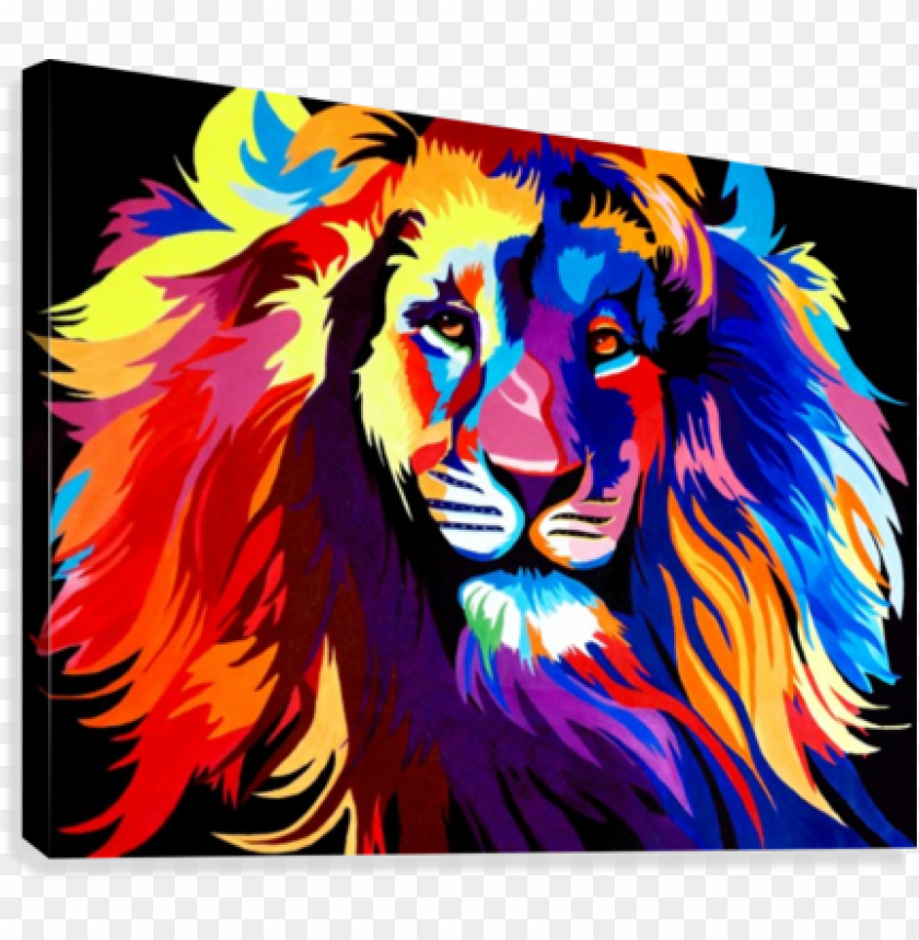 Lion Rainbow Canvas Print - Rainbow Lion Print PNG Transparent With Clear Background ID 277541