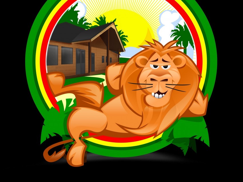 lion, recreation, vector, funny, tropics