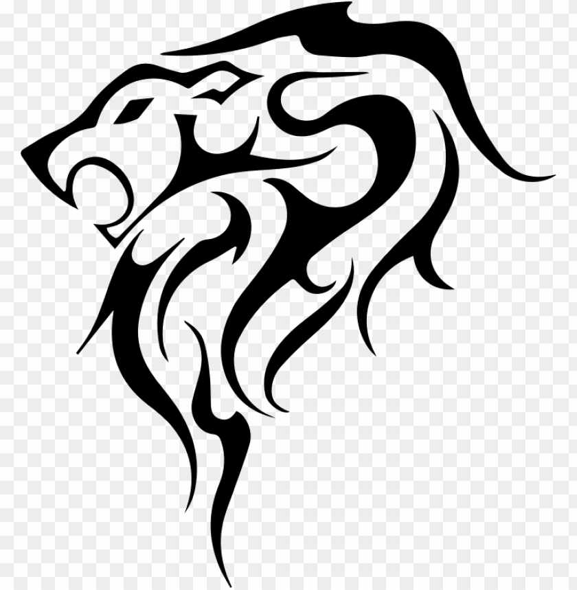 lion tattoo flash tribe mane free commercial clipart simple tattoo art drawings PNG transparent with Clear Background ID 231503