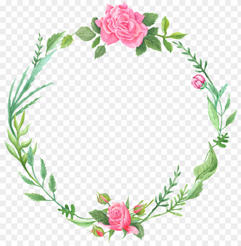 free PNG literary fan green leaf and flower wreath decoration - watercolor wreath transparent background PNG image with transparent background PNG images transparent