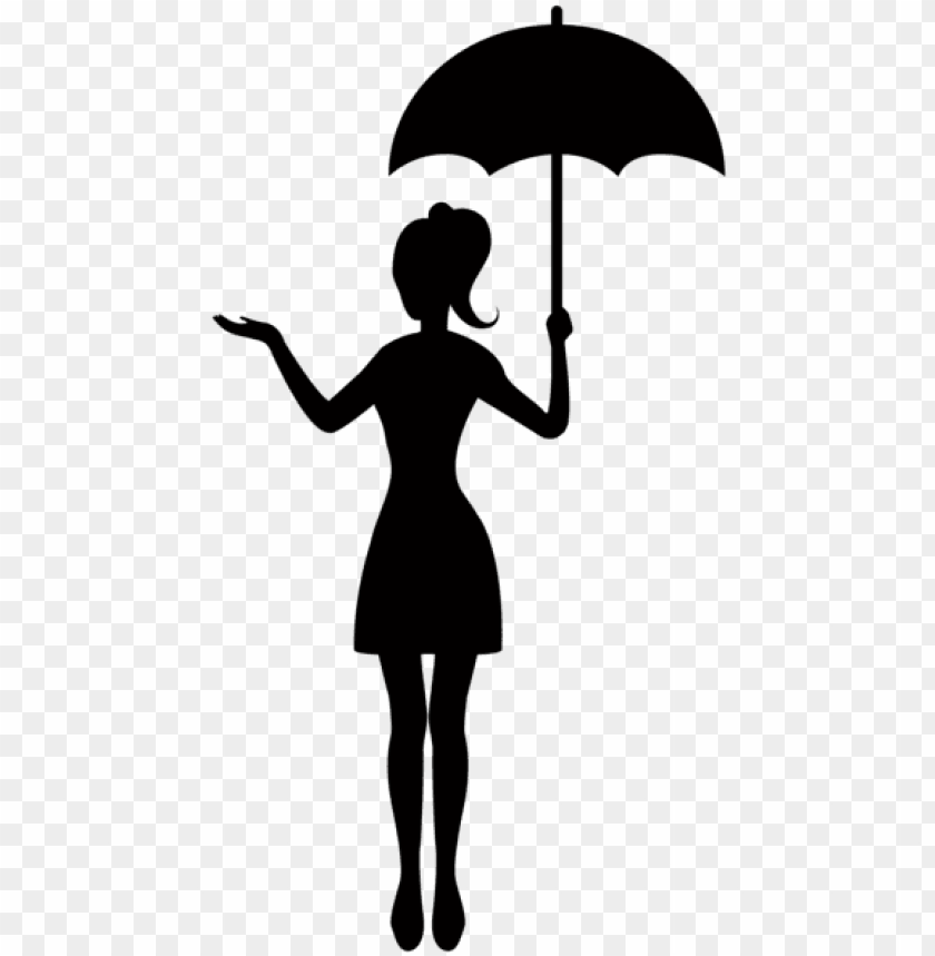 little girl under umbrella silhouette