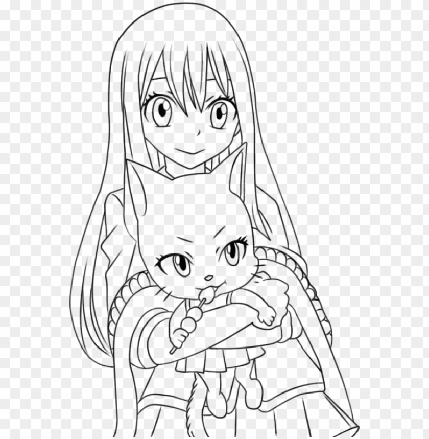 Little Lucy Fairy Tail Coloring Page  - Fairy Tail Coloring Page  Wendy PNG Image With Transparent Background