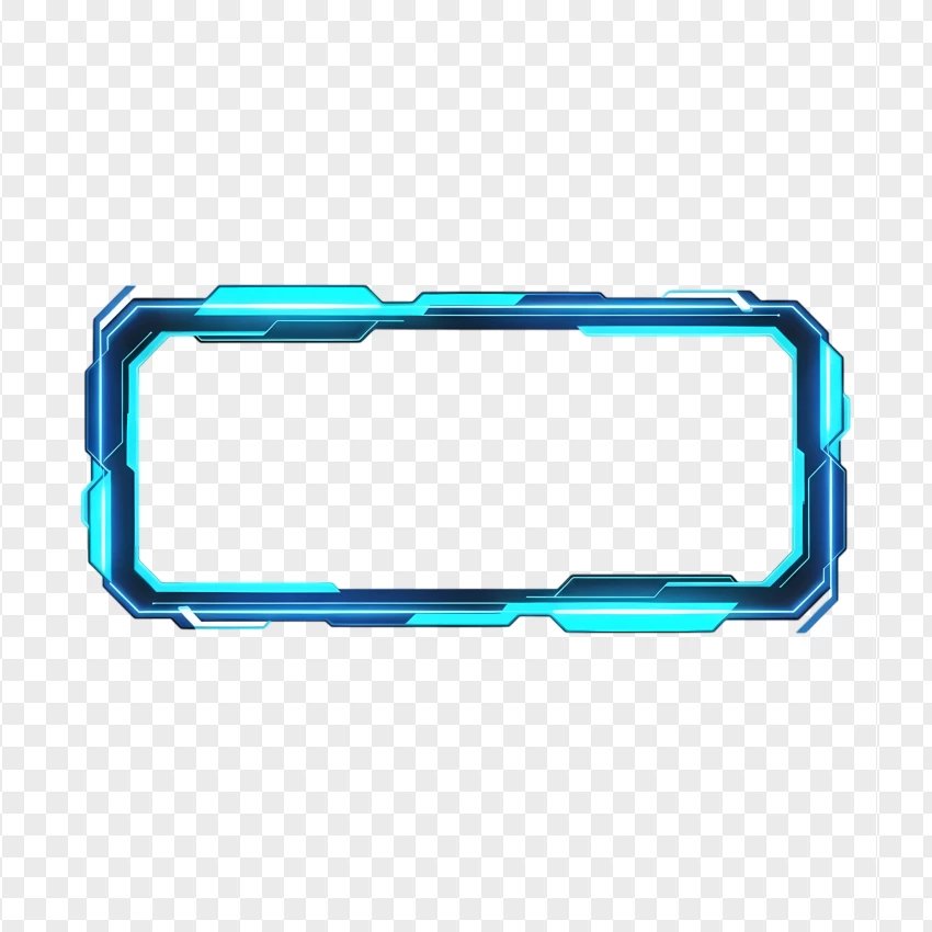 Live streaming Twitch frame with cyan glow for futuristic gaming overlays