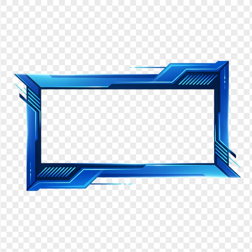 Esports Twitch frame in blue and black for live streaming and gaming overlays