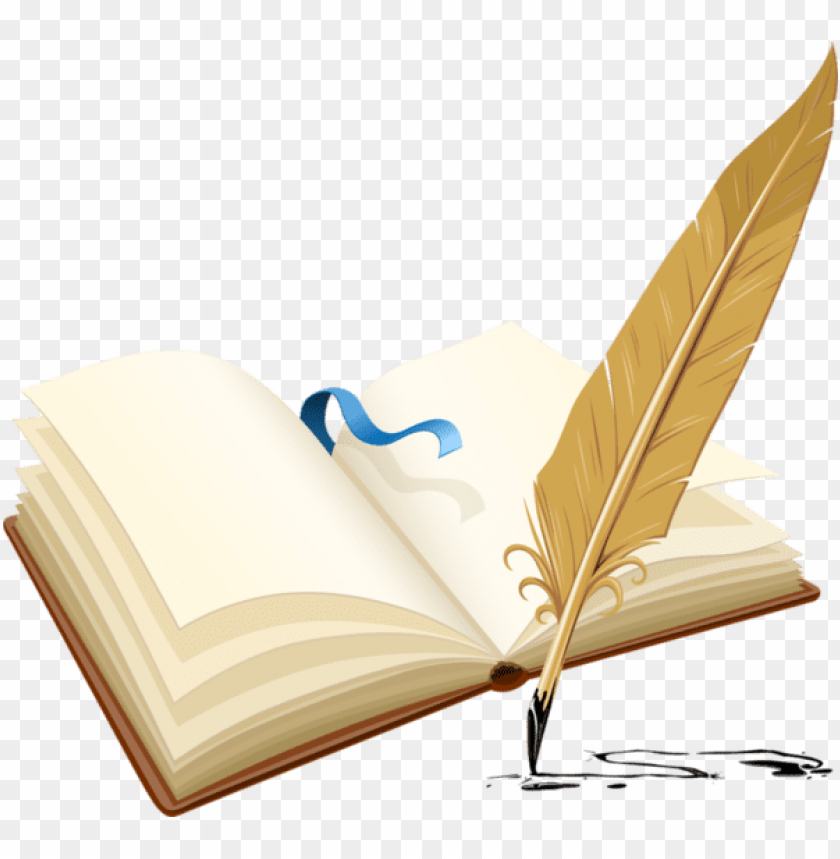 Book with quill pen and scroll Royalty Free Vector Image