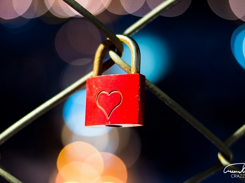 lock, heart, red, love